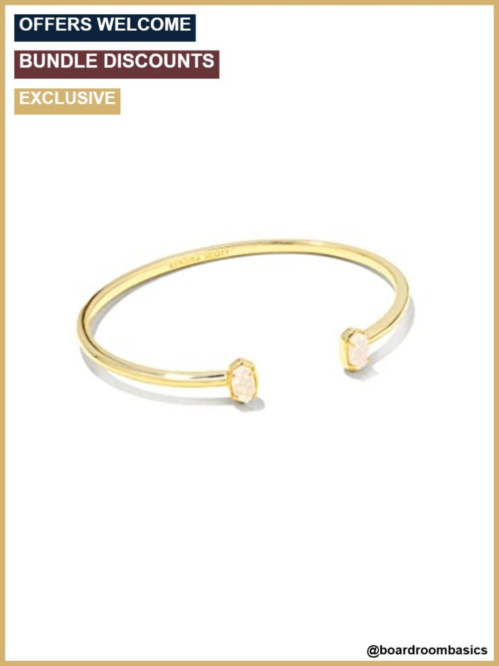 Kendra Scott Emilie Cuff Bracelet Adjustable Pinch Band Fashion Jewelry for